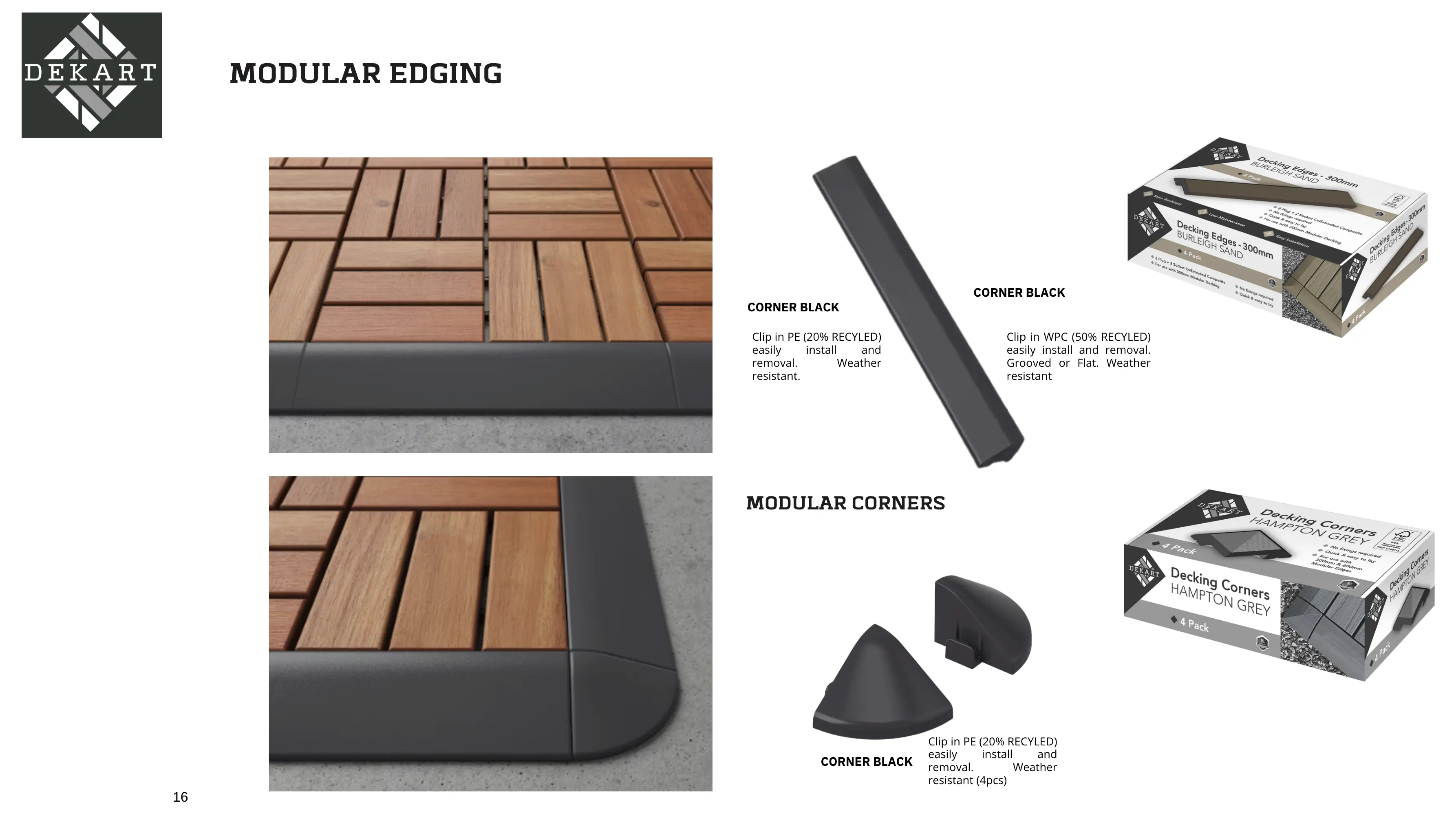 Modular Edging: 300mm, 600mm and corners.